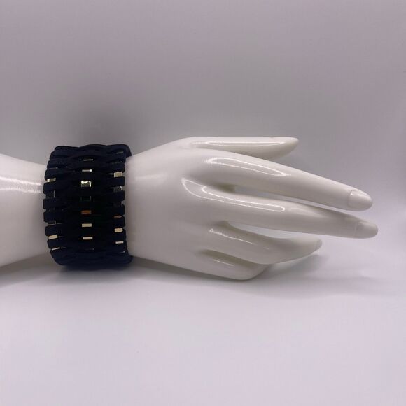 Victoria's Secret Women's Vintage Suede Interlocking Cuff Bangle Bracelet - Picture 8 of 8